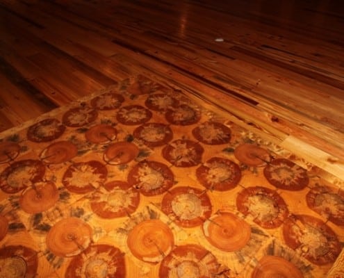 Log Rounds and Wood Tiles for Antique Wood Floors 2