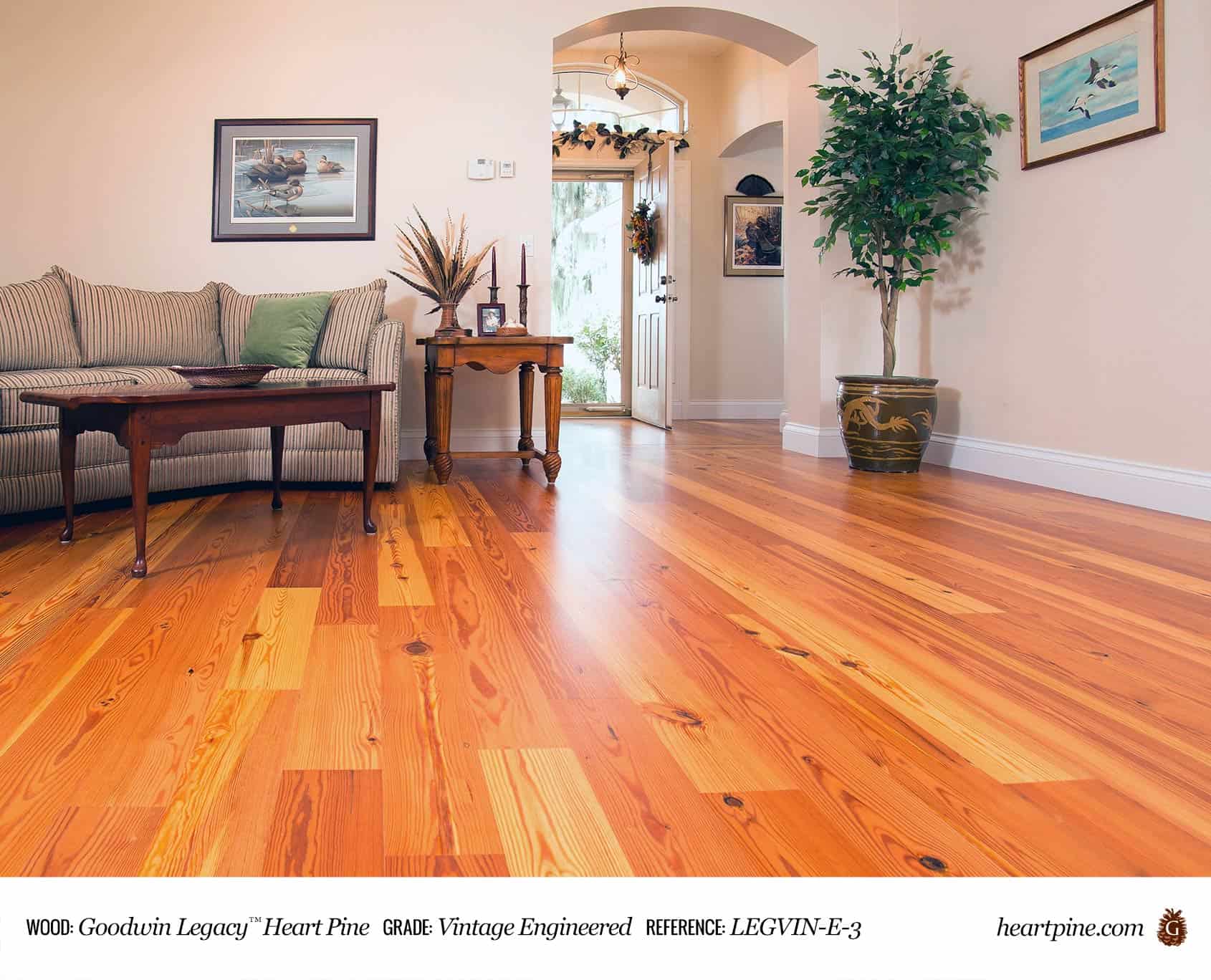 Legacy Heart Pine Vintage Engineered Wood Flooring
