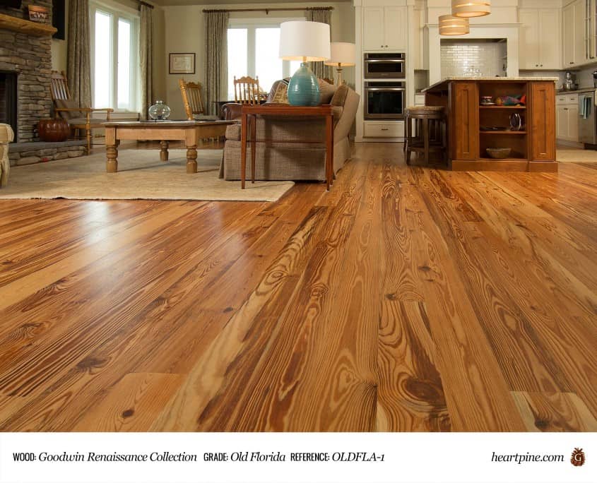 Old Florida Heart Pine Wood Flooring, Pine Hardwood Flooring