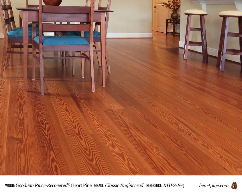 Precision Engineered Wood Flooring, Unfinished Engineered Heart Pine Flooring