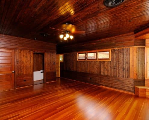 wood paneling floors ceiling