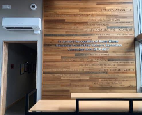 Heart Cypress Feature Wall Adds Beauty and “Grace” to Non-Profit Reception Area