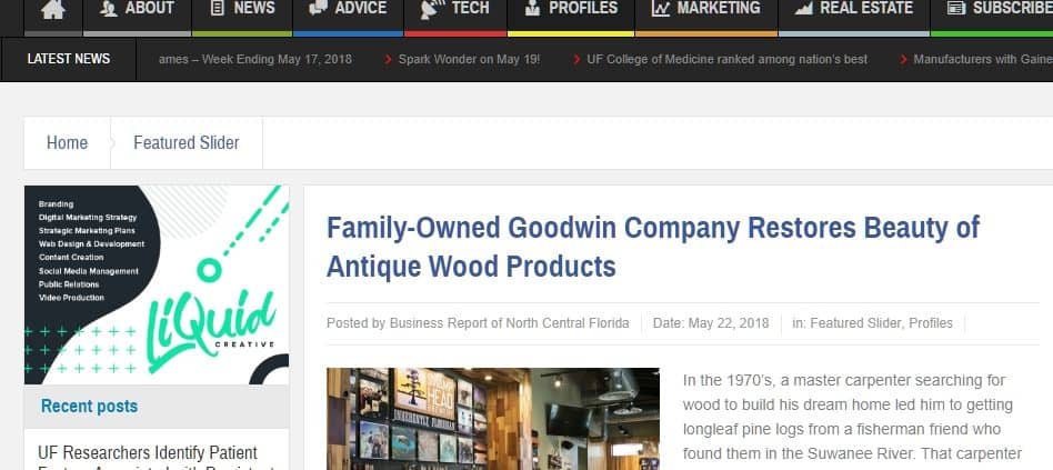 Family-Owned Goodwin Company Restores Beauty of Antique Wood Products