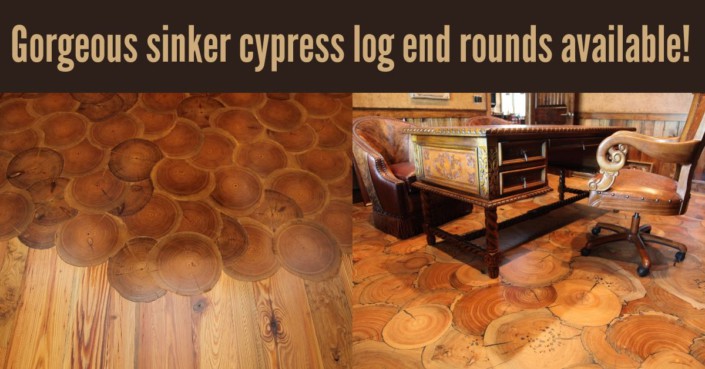 gorgeous sinker cypress log end rounds
