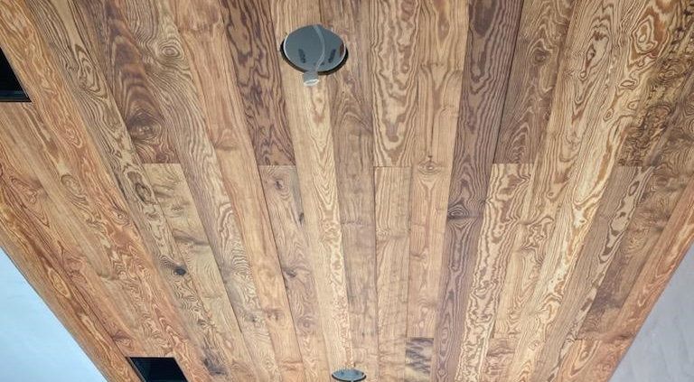 Ryland Wagner’s Curly Heart Pine Ceiling 1