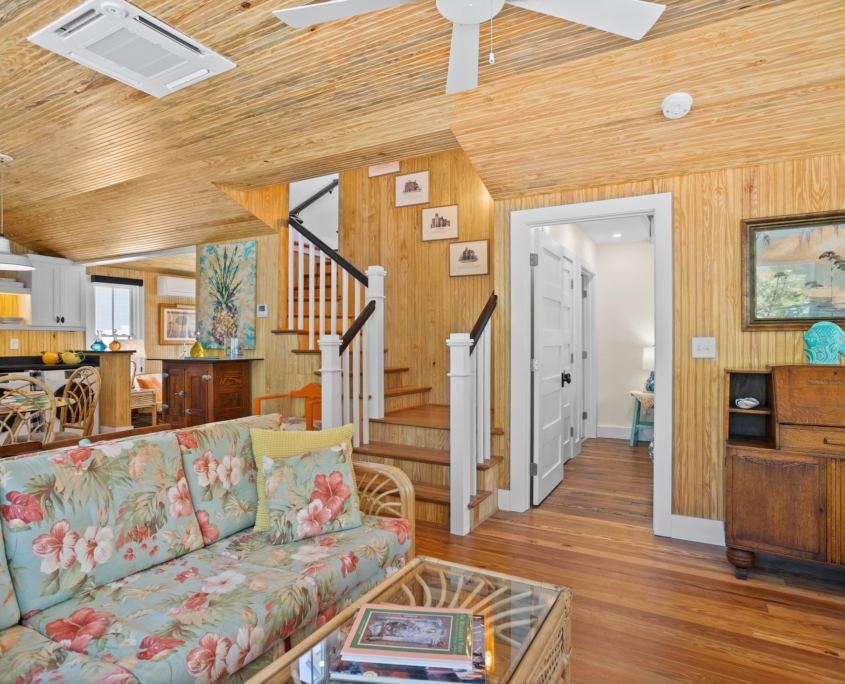 Pass-A-Grille Beach Cottage Living Room River-Recovered Heart Pine Vertical, Select, and Character Floor