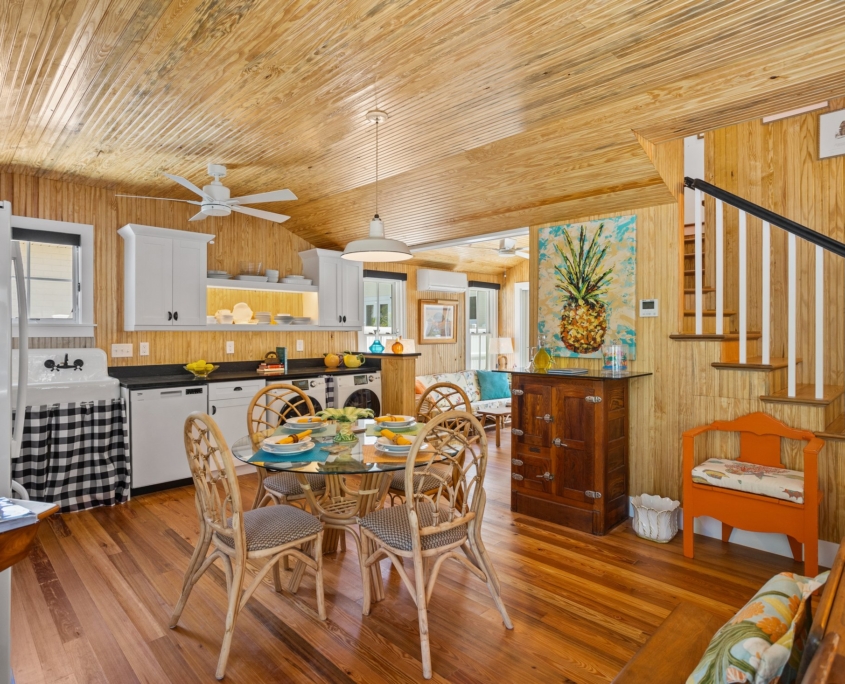 Pass-A-Grille Beach Cottage Dining Room River-Recovered Heart Pine Vertical, Select, and Character Floor